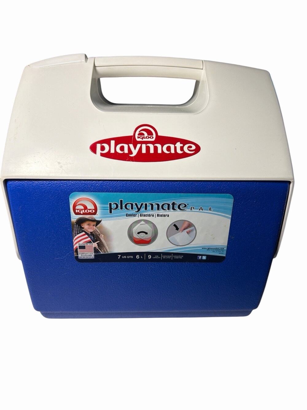 Igloo Playmate Pal 7 qt 9‑Can Cooler Blue/White Red Label